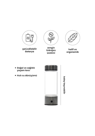 Spe Ve Pem Teknolojisine Sahip Taşınabilir Hidrojen Su Şişesi Jeneratörü Doğal Yaşam, Sağlık Ve Spor İçin