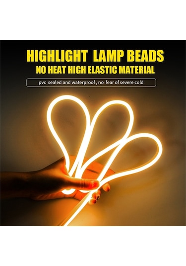 1.5m Araba Kaputu Pvc Silikon Su Geçirmez Drl Işık Şeridi Süper Parlak Esnek Dekoratif Işık - Mavi