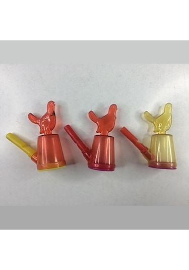 Horoz Şeklinde Sulu Kanarya Düdük Oyuncak 10 Adet Birden