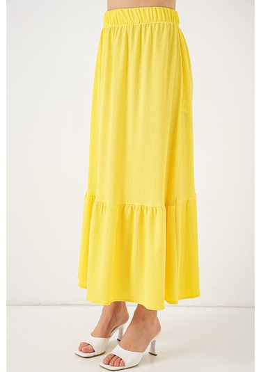 1886 Uzun Örme Etek - Sarı Sarı