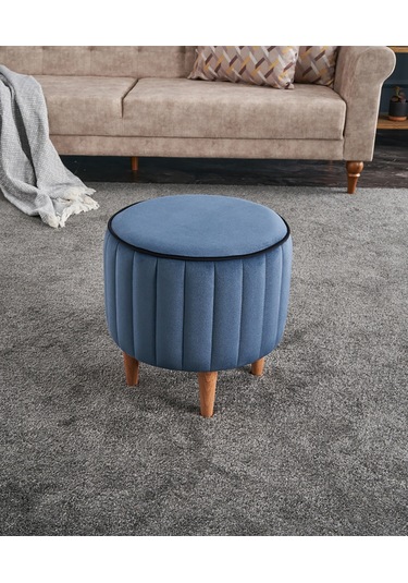 Favora Lindy Puf - Mavi Mavi