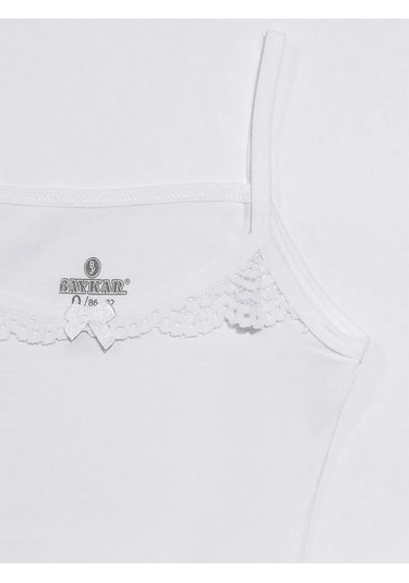 Baykar Kız Çocuk İçin Beyaz Atlet, 2'li Set 446497450 Beyaz