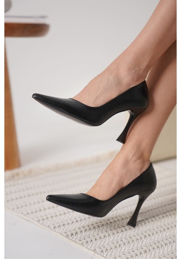 Blade Siyah Cilt Kadın Stiletto Siyah