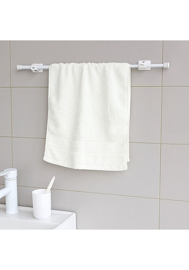 Dancemonkey Tutucu Teleskopik Perde Kancalı Havlu Askılık Dolap Çubuğu Cbtx Beyaz Banyo Askısı 30-50cm 2 Beyaz