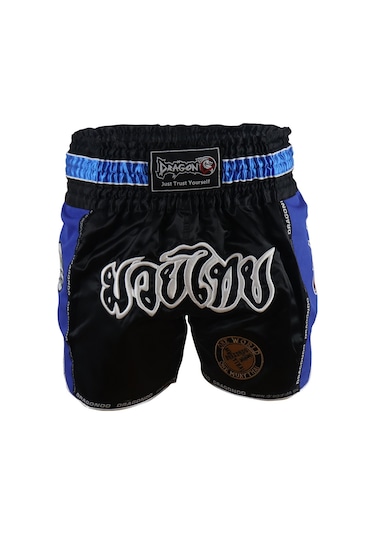Dragondo Mt3018 Muaythai Şortu Nakışlı Muay Thai Şortu Mavi - Siyah Dragondo Mt3018 Muaythai Şortu Nakışlı Muay Thai Şortu Mavi - Siyah