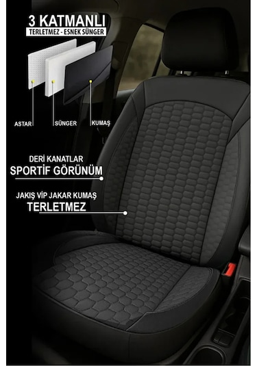 Dacia Duster Black Shadow 1.5 Dci 110 Media Nav 2018 Uyumlu Plus Serisi Tay Tüyü Siyah Oto Kılıfı Tam Set