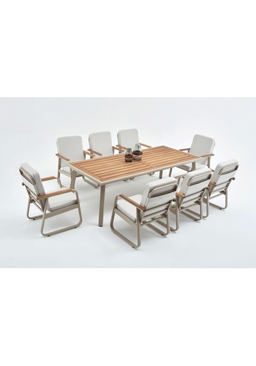 Erinöz Milano Masa Bella Sandalye Takımı - Kum Rengi - 100x230cm Kum Rengi