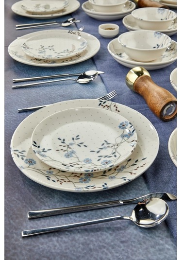 Cooker 24 Parça Porselen Yemek Takımı - 6 Kişilik Beyaz