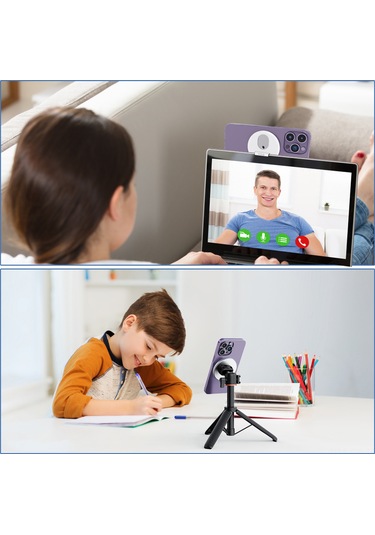 Singree Vrıg Mg-12 Taşınabilir Manyetik Telefon Tutucu - İphone 12/13/14 Ve Macbook İçin Tripod Bağlantılı GÜMÜŞ