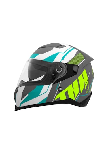 Thh T840s Remi Kapalı Motosiklet Kaskı Gri - Yeşil