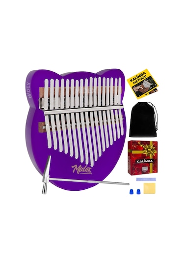 Midex KLX-660 Mor Renk Cam Kalimba 17 Tuşlu Full Set