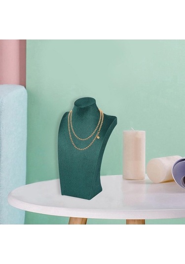 Trendooze Yeşil Vitrin Styleb-24cm Showroom Organizatörü Mücevher Koyu Kolye Göğüs Göğüs Depolama 24cm Hk