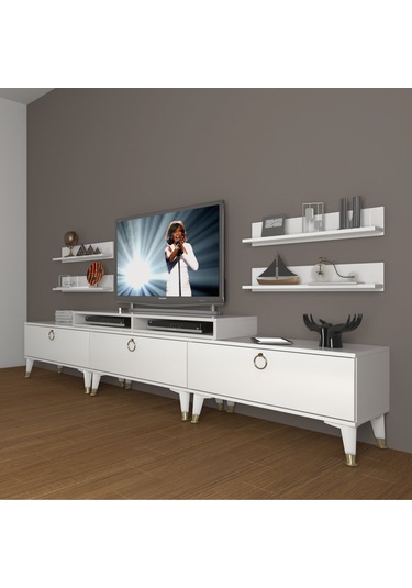 Decoraktiv Ekoflex 270r Mdf Gold Tv Ünitesi Tv Sehpası Beyaz