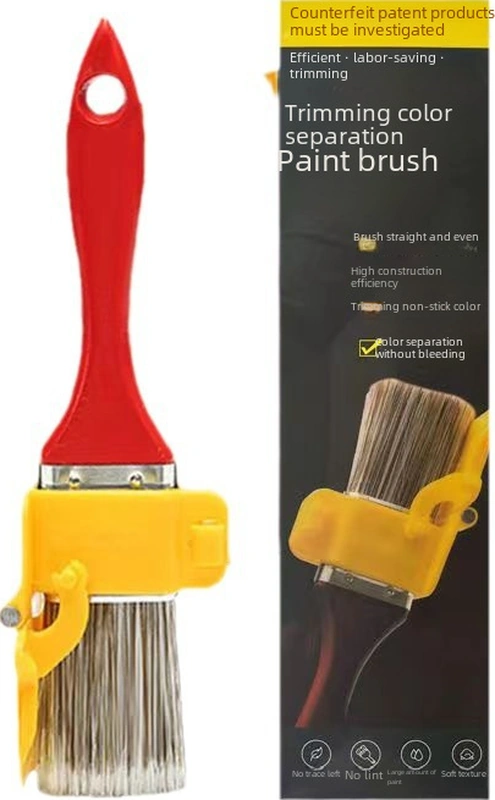 Youtek Ev Dekoru İçin Çift Renkli 1.5 İnç Nilon Kenar Boya Fırçası - Duvar Tırnak Ve Köşelerde Hassas Uygulama Aracı Kırmızı+turuncu