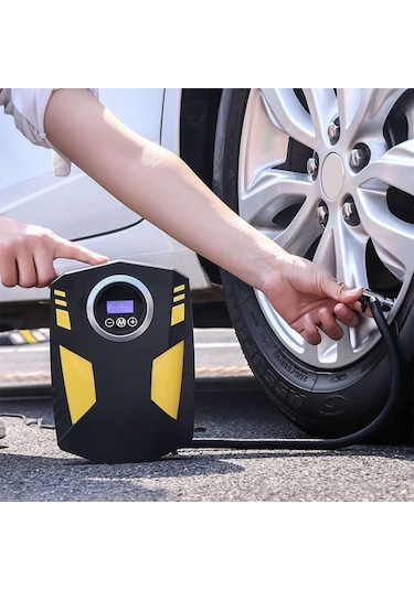 Araç Hava Lastik Şişirme Kompresörü Göstergeli Oto Lastik Pompası