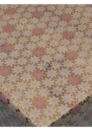 Ithal Pvc Muşamba - Desenli Silinebilir Masa Örtüsü 07iz07 Pembe