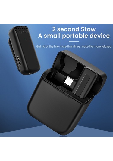 J11 Tip C Cep Telefonları İçin Kablosuz Mikrofon Şarj Kutusu Gürültü Azaltma Yaka Mikrofonu Video Kaydı İçin 681400397a