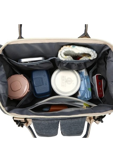 Büyük Kapasiteli Taşınabilir Anne Bebek Çantası Koyu Gri