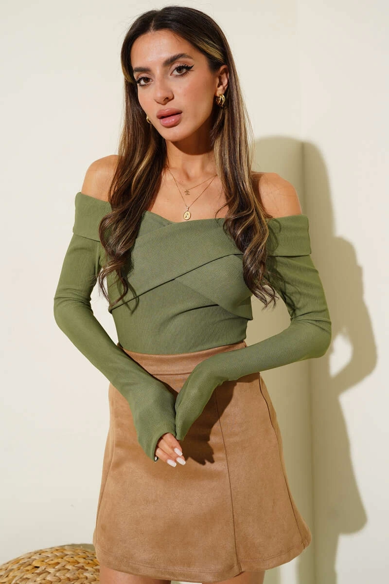 Madonna Çapraz Yaka Bluz Yeşil T4331 Yeşil