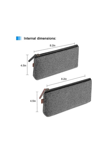 Kalem Çantası Kalem Kutusu, Keçe Öğrenci Kırtasiye Çantası Kalemler, Kalemler, Fosforlu Kalemler, Jel Kalem, İşaretleyiciler, Silgi Ve Diğer Okul Malzemeleri İçin Fermuarlı Çanta -2 Çok Renkli