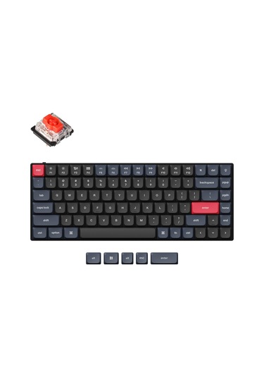 Kechron S1-A1 QMK Custom Gateron Low Profile Red Switch White Backlight Mekanik Klavye
