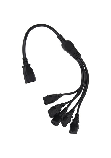Fosenze C14 Erkekden 5 C13 Dişe Güç Dağıtıcı Kablosu - 10a 250v, 0.5m Uzunluk, Pvc Malzeme, Bilgisayar/monitör Uyumlu, Kablolu Karmaşıklığı Azaltır
