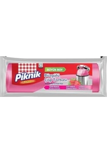 Piknik Çöp Torbası Büzgülü Büyük 10'li Çilek 2102