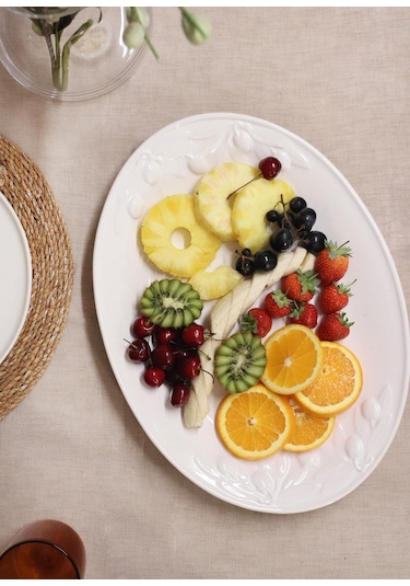 The Mia Grande Servis Tabağı Beyaz 40 Cm