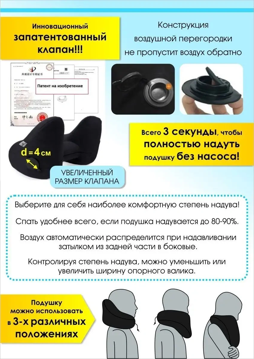 Travelsky H Şeklinde Şişirilebilir Seyahat Yastığı 10921581