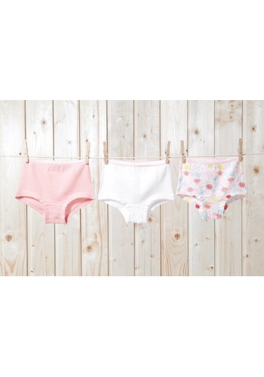 Kız Çocuk Boxer 3lü Paket 1295 - Çeşitli Çok Renkli