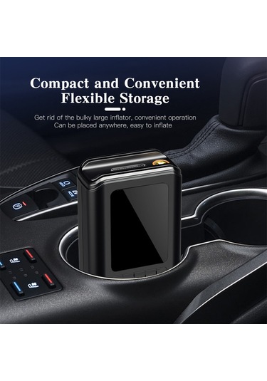 Samdoo Akıllı Kablosuz Mini Araçlastik Kompresör: Otomobil, Motosiklet, Bisiklet Lastikleri İçin Basınç Ayarlı Otomatik Kesme Fonksiyonlu Hava Pompa
