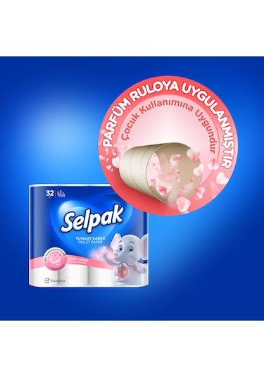 Selpak® Parfümlü Pudra Kokulu Tuvalet Kağıdı 3 x 32 Rulo