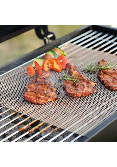 Hangfox Cam Fibre Kızaklı Islak Tutmayan Izgara Matı - 40x33cm Kahverengi Tekli - Isı Dayanıklı Yeniden Kullanılabilir Bbq Aksesuarı Çok Renkli