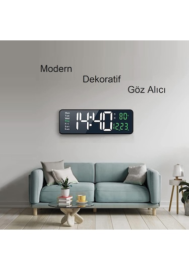 UpWay Kumandalı Büyük  HD LED Ekranlı Dijital Masa Duvar Saati Ay Diğer
