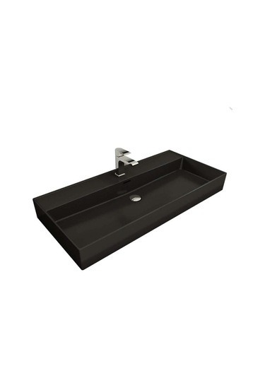 Bocchi Milano Tezgah Üstü Lavabo 100 CM Mat Siyah 1378-004-0126