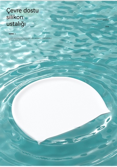 Aurora Çocuk Silikon Düzşapka Su Geçmez Düz Renk Büyük Meşap Kası Beyaz