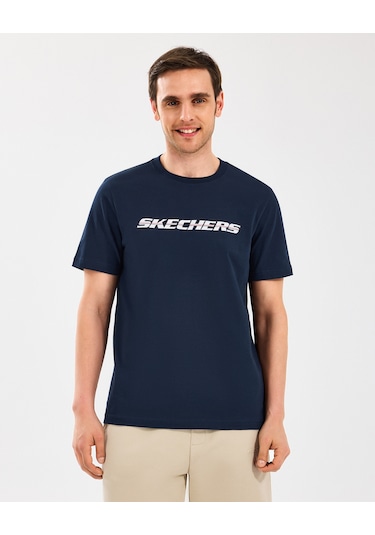 Skechers M Lightweight Graphic Tee T-shirt Erkek Lacivert Tshirt S2510169-410 Lacivert