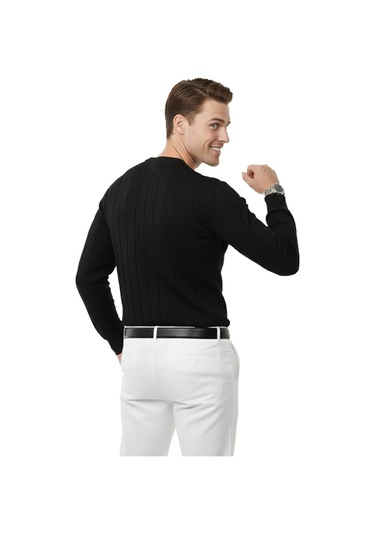 Deepsea Siyah Dar Kesim Likralı Erkek Triko Kazak Bisiklet Yaka Şık Tasarım 2605433 Siyah Deepsea Siyah Dar Kesim Likralı Erkek Triko Kazak Bisiklet Yaka Şık Tasarım 2605433 Siyah