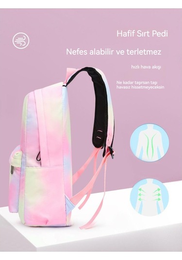 Geniş Kapasiteli Okul Çantası Seti 3 Parçalı Sırt Çantası, Yemek Çantası Ve Kalemlik Üniversite Kampüs Çantası Ergonomik Öğrenci Sırt Çantası Pembe