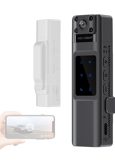 Tenfowee 1080p Full Hd Çok Amaçlı Kamera, 170 Geniş Açı, Wifi İle Telefon Bağlantısı, Gizli İrfalı Led, Sırt Klembi Tasarımı, Spor/kaydım/monitörleme Siyah