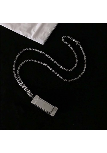 Gerçek Kullanılabilir Mızıka Kolye Gümüş Renk