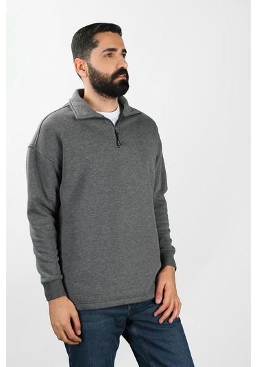 Unisex Balıkçı Yaka Antrasit Sweatshirt Çok Renkli