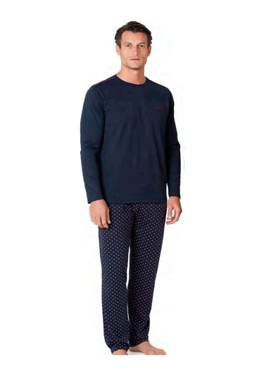 Pierre Cardin 6099 Erkek Uzun Kollu Bisiklet Yaka Pijama Takımı-lacivert Lacivert
