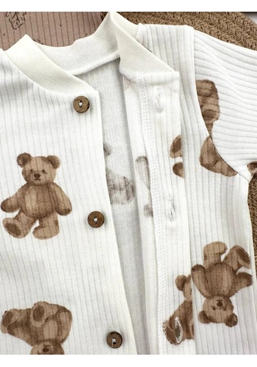 Svetik 2'li Yeni Doğanlar İçin Düğazlı Body Seti 332386524 Sütlü