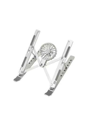 Shopytech Fanlı Katlanır Laptop Notebook Standı 7 Kademeli Yükseklik Alüminyum Alaşım 16 İnc Uyumlu