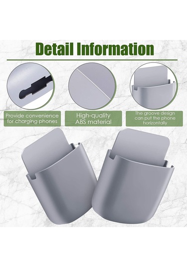 Yaozixa Duvar Takılı Plastik Uyumlu Tv Klima Kumanda Saklama Kutusu - Dayanıklı Pp Malzeme, Pratik Montajlı Depolama Koyu Mavi - Gri