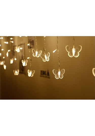 Soulader Noel Ağacı Süs Işıkları Dekoratif Led Perde Işığı Sihirli Orman Temalı Parti Dekorasyonu Sarı