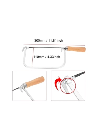 Ahşap Saplı Kıl Testere 5 Yedek Uçlu Hobi Kıl Uclu Testere Ahşap