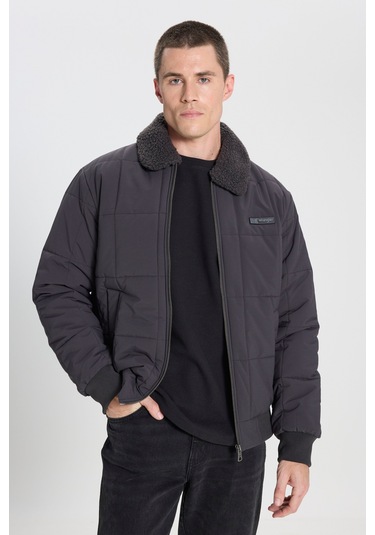 Regular Fit Normal Kesim Antrasit Bomber Ceket W232228003 Antrasit