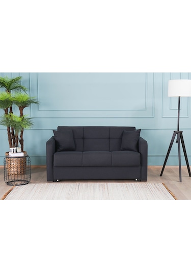 Kilim Mobilya Adonis Çift Kişilik Yataklı Kanepe 140 Mat Siyah